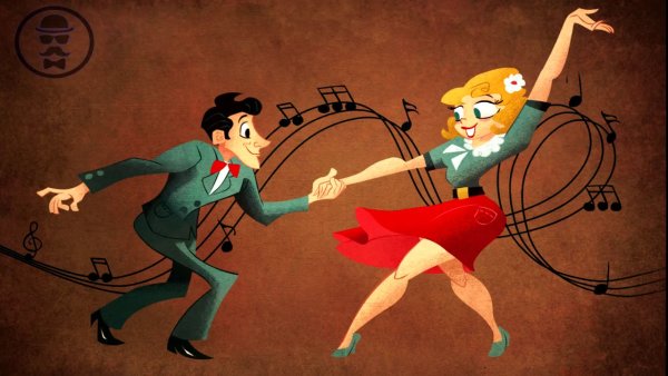 Танец Чарльстон силуэт