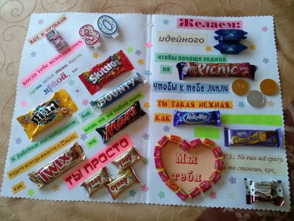 Альбом на др с конфетами