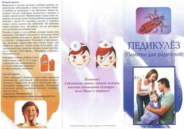 Буклет педикулез и его профилактика