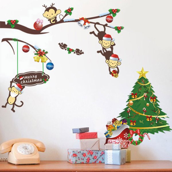 Декоративная Новогодняя наклейка на стену