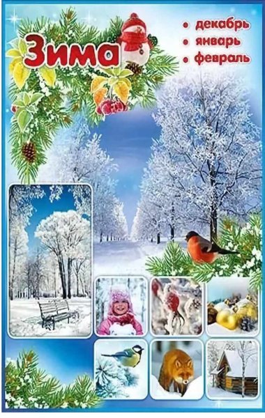 Плакат зима для детского сада