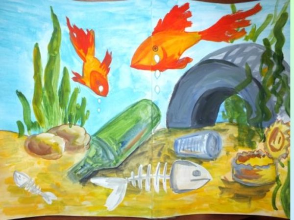 Рисунок на тему загрязнение воды