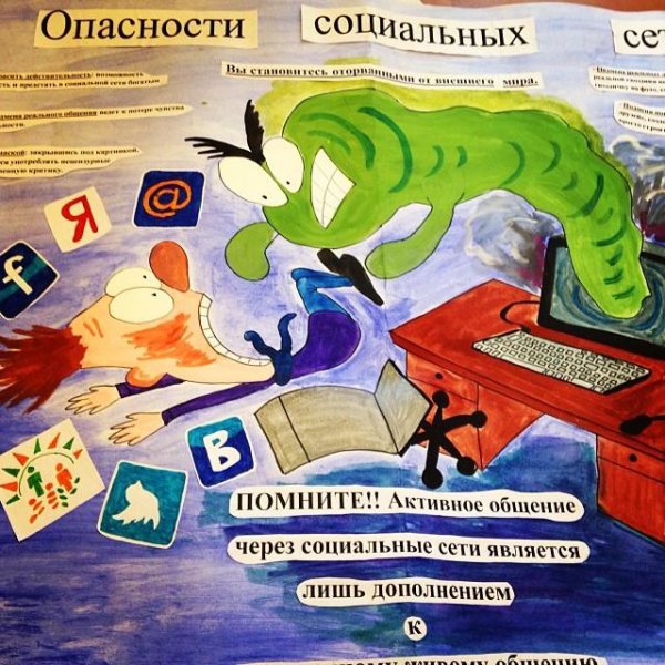 Плакат на тему безопасность в соц сетях