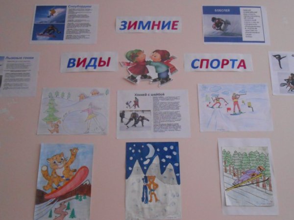 Плакат зимние виды спорта для детского сада