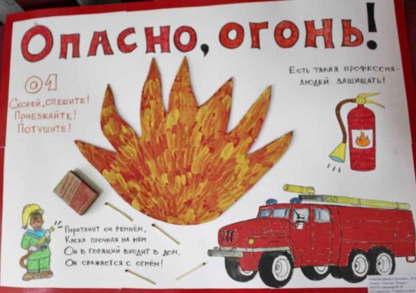 Плакат на тему пожарная безопасность