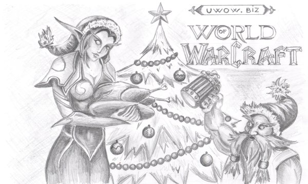 Новогодние рисунки для срисовки карандашом