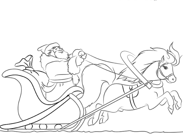 Новогодняя открытка раскраска