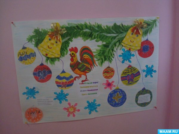 Новогодний плакат в детский сад