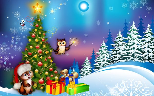 Новогодняя открытка классика