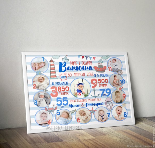 Постер на год ребенку