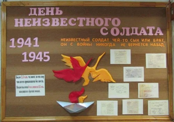 Стенд ко Дню неизвестного солдата