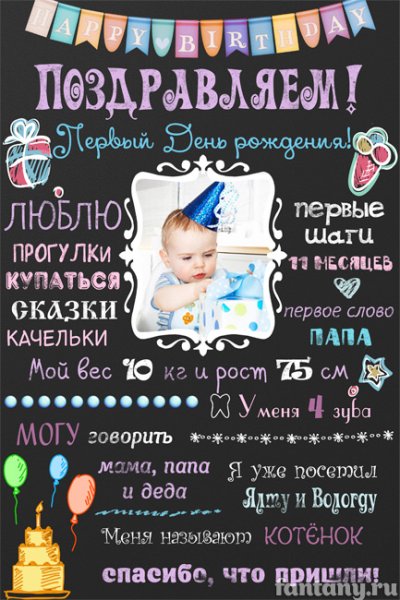 Постер 2 года ребенку