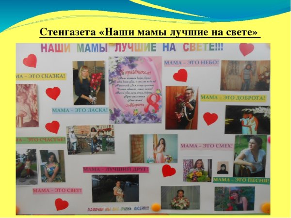 Плакат ко Дню матери в школе