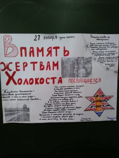 Плакат памяти Холокоста