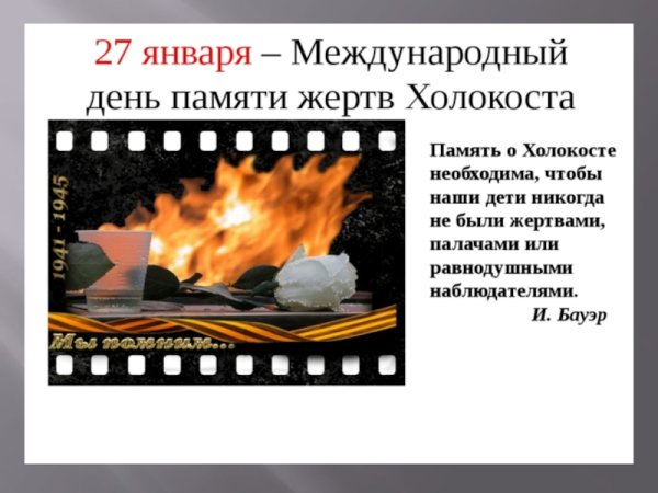 Памяти жертв Холокоста презентация