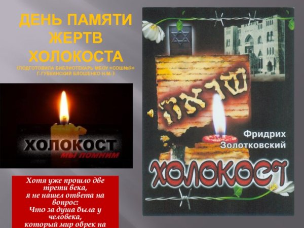 Память о Холокосте классный час