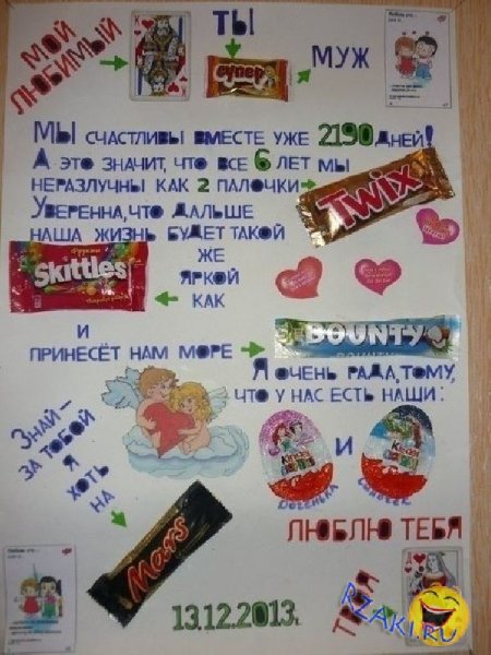 Подарок на др альбом с конфетами