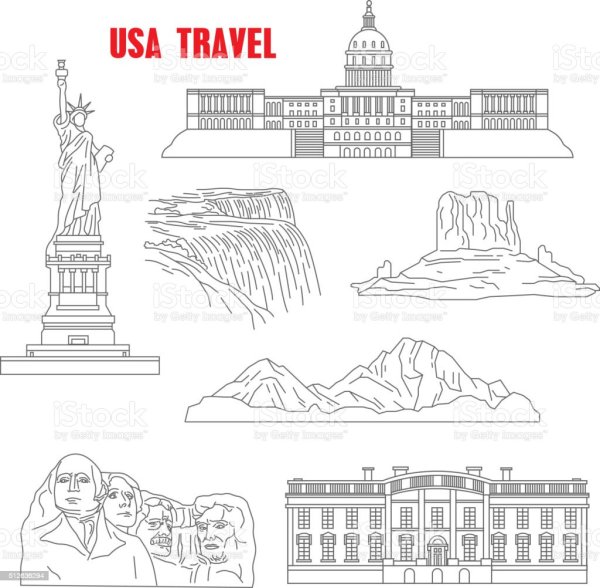 Раскраски для детей Северная Америка достопримечательности