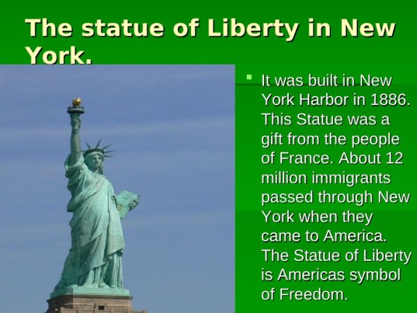 Достопримечательности США на английском языке