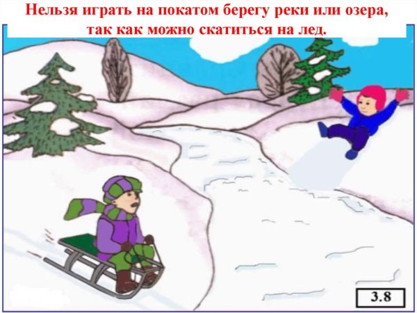 Безопасность на льду рисунок