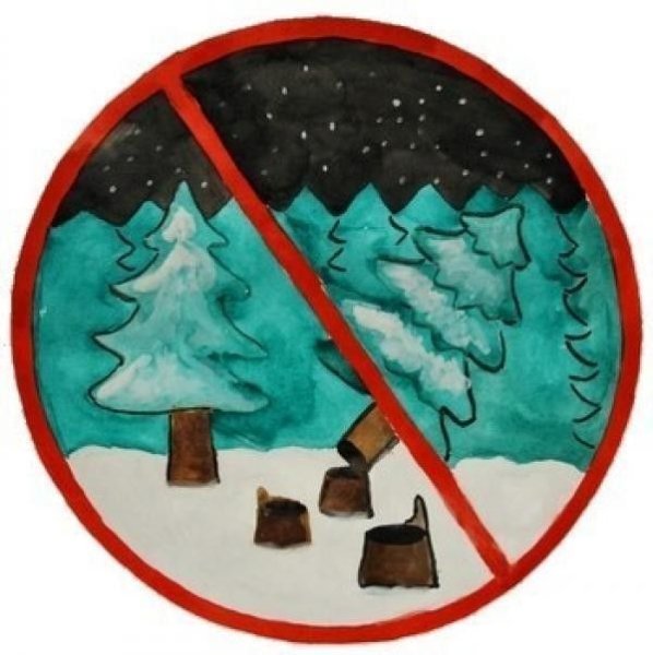 Плакат берегите елочку