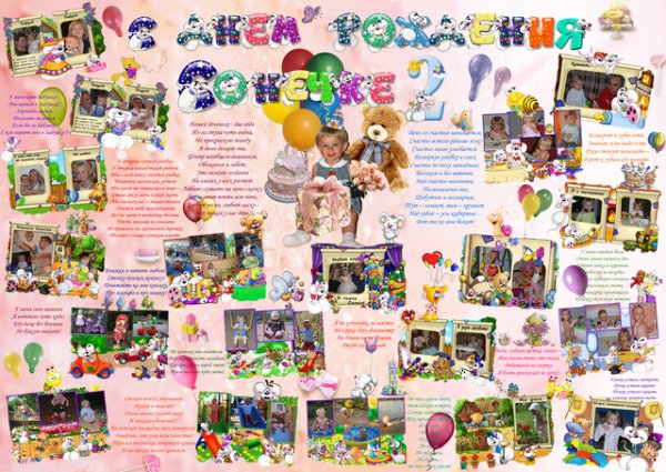 Плакат на день рождения ребенку