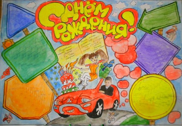 Плакат ребенку на день рождения своими руками