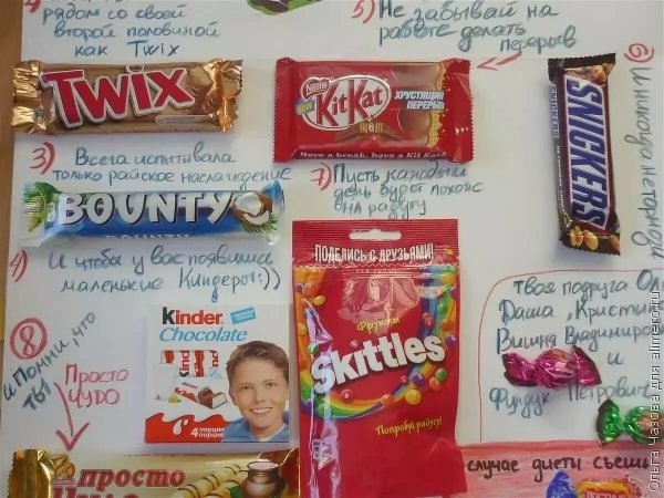 Сладкая открытка на день рождения