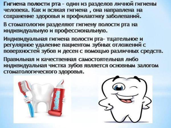 Памятка о полости рта