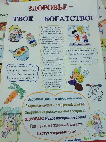 Здоровье твоё богатство рисунки 1 класс