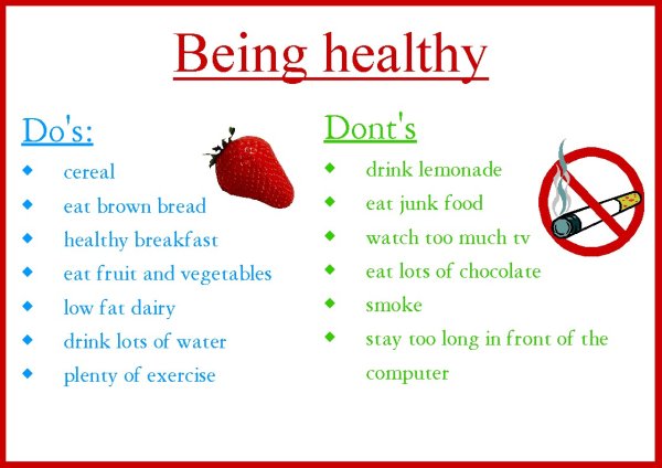 Здоровый образ жизни на английском