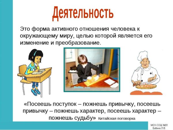 Человек и его деятельность Обществознание 6 класс