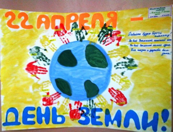 Детские плакаты ко Дню земли