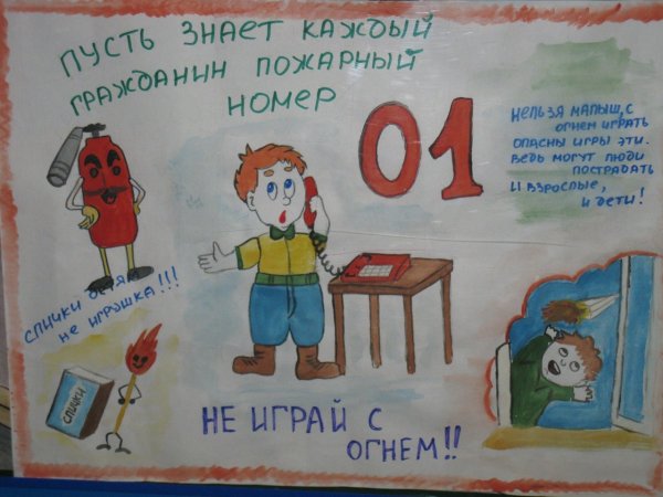 Рисунок на противопожарную тему