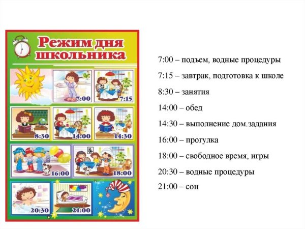 Режим дня картинки