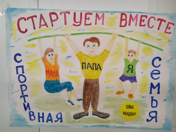 Плакат на конкурс здоровая семья спортивная семья
