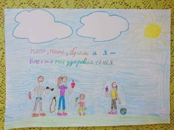 Плакат мама папа я спортивная семья