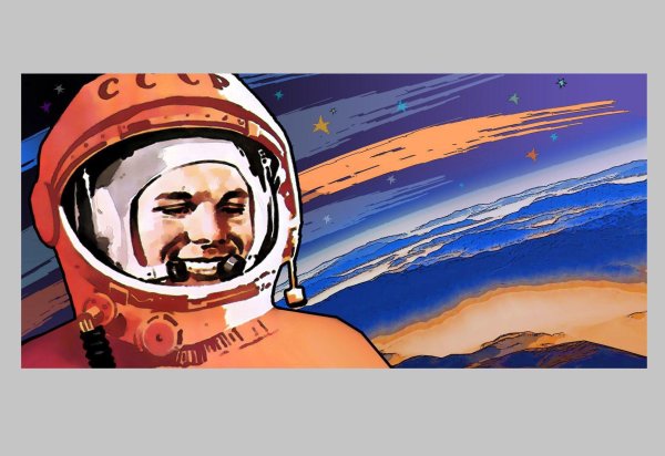 Юрий Гагарин в космосе