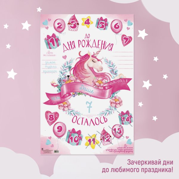 Плакат "ожидание дня рождения"
