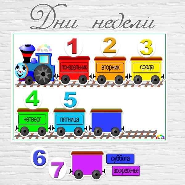 Вагончики с днями недели