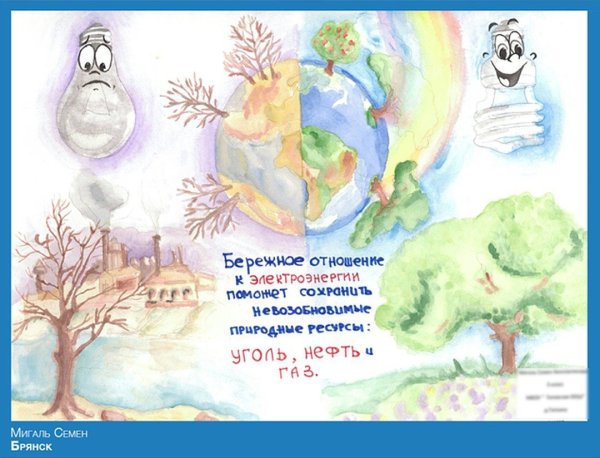 Рисунок сбережем энергию