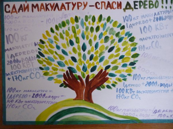 Спасем деревья плакат