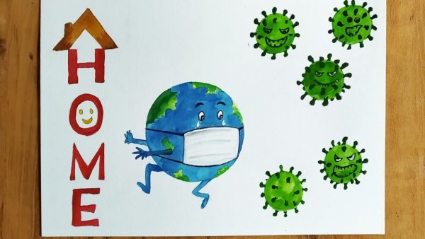 Детский рисунок против коронавируса
