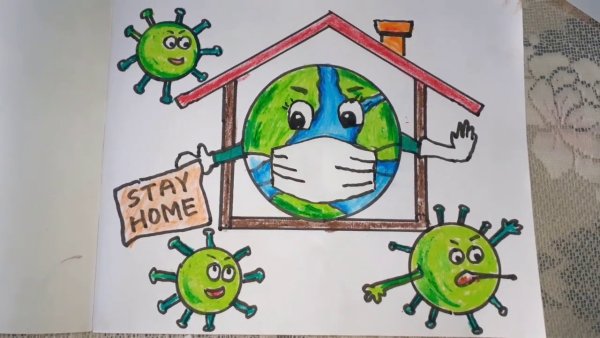 Рисунок на тему стоп коронавирус