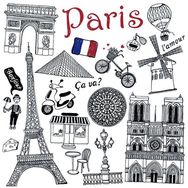 Стикеры на тему Франция для детей