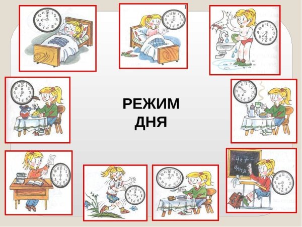 Часы с режимом дня для ребенка