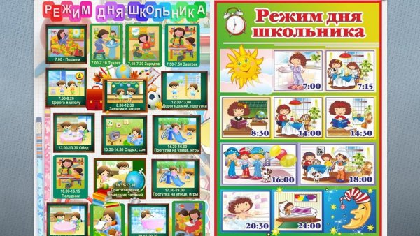 Карточки с распорядком дня для детей