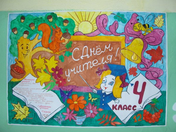 Плакат на день рождения учителю