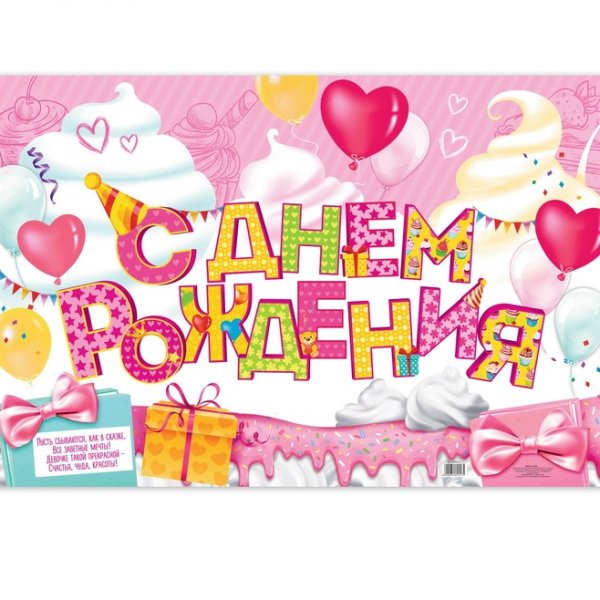 С днем рождения. Плакат