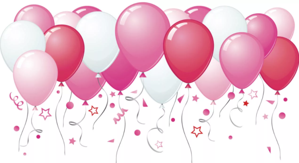 Воздушные шарики на прозрачном фоне